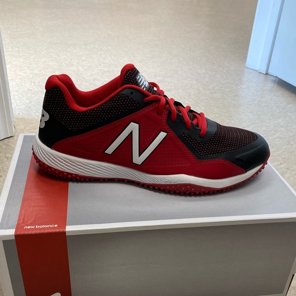 new balance red turf shoes
